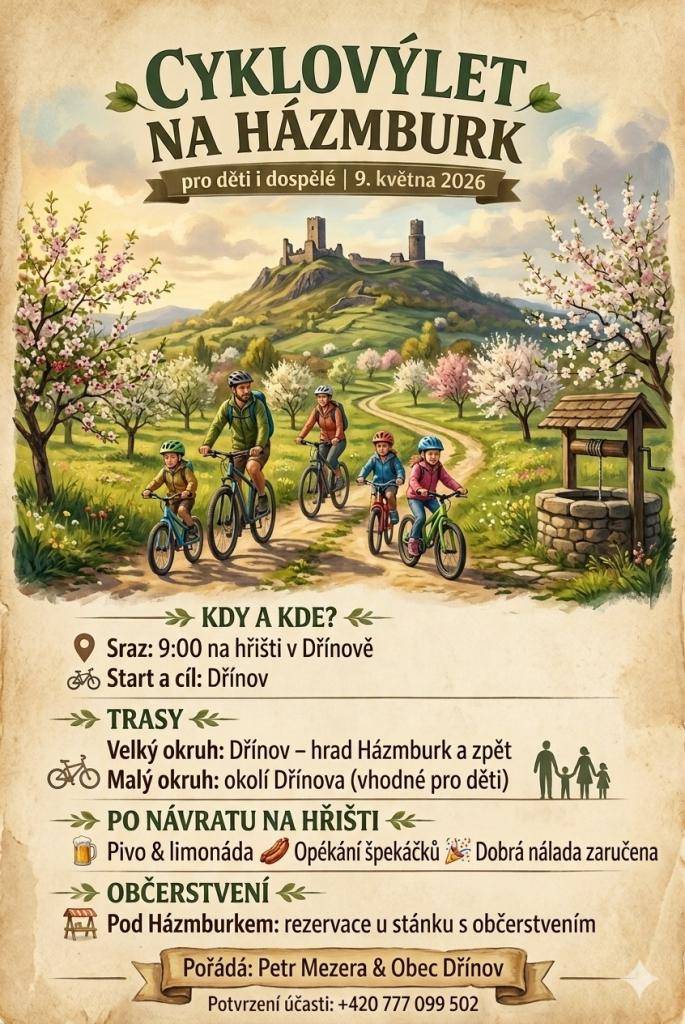 Cyklovýlet na Házmburk pro děti i dospělé
