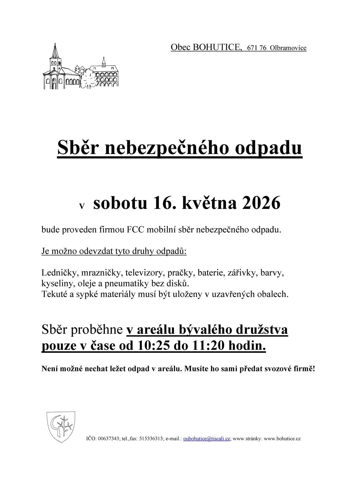 Sběr nebezpečného odpadu + velkoobjemový kontejner