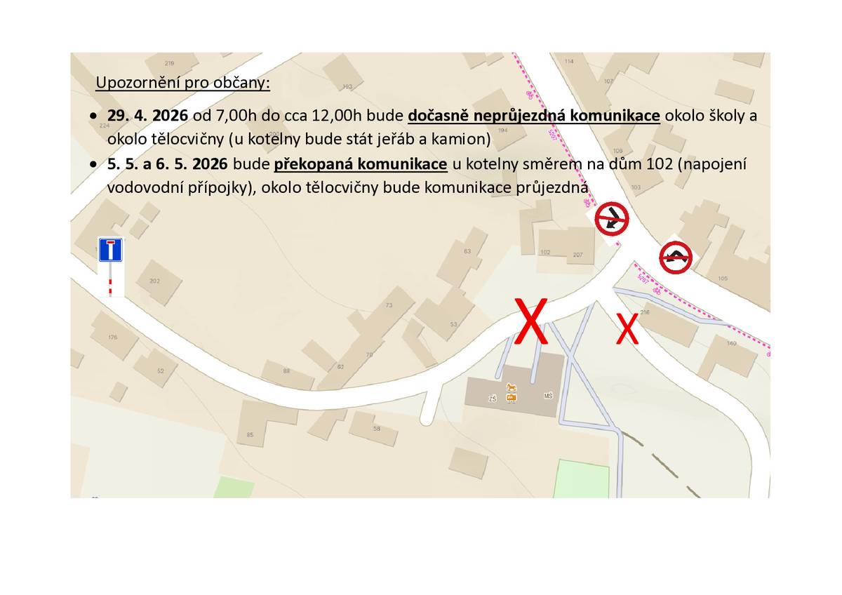 Dočasný zábor a překop komunikace