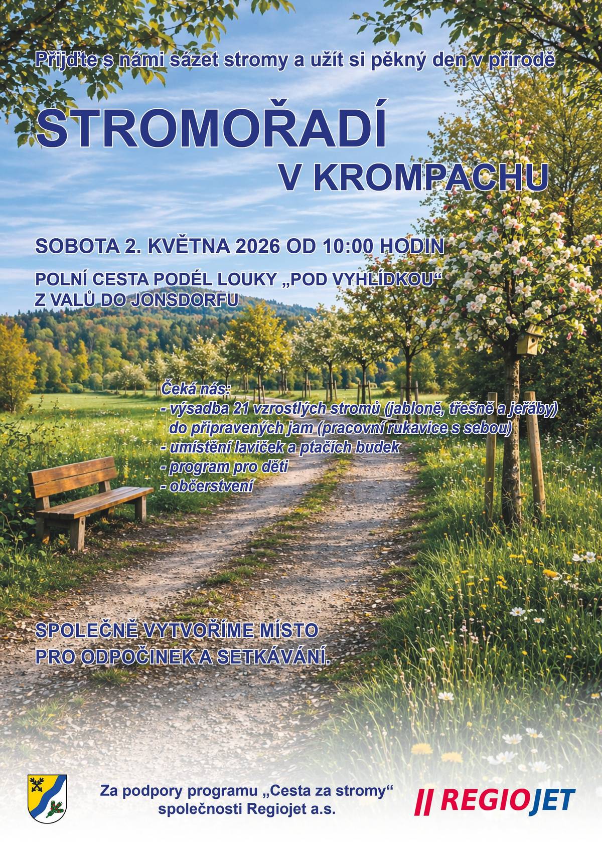 Stromy dorazily, v sobotu sázíme! Přijďte nám pomoct vytvořit nové stromořadí. Sobota 2.5. od 10:00 Krompach, louka pod Vyhlídkou Pro děti bude připravené malování na kamínky a eko hry Těšíme se na vás! 💚