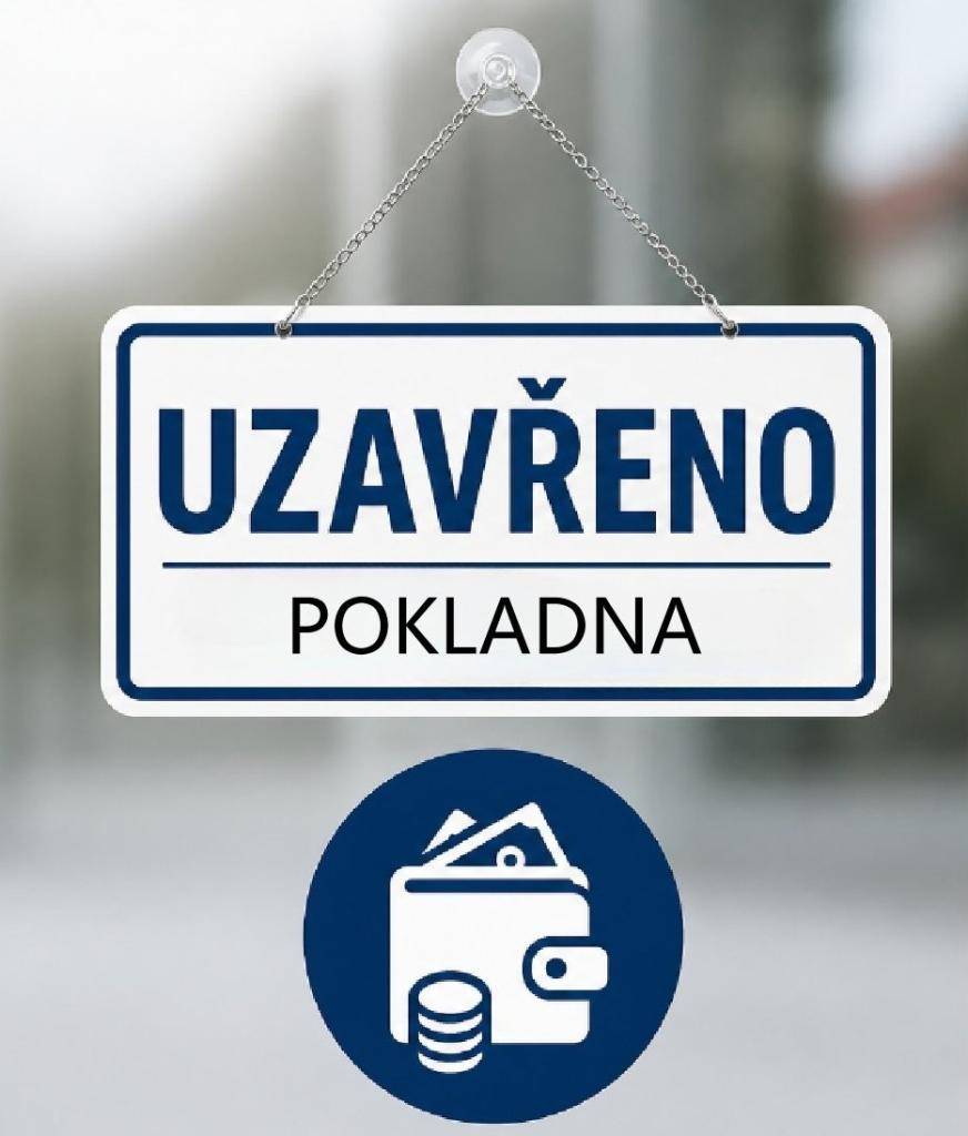Informujeme občany, že ve dnech 6.–7. 5. 2026 bude pokladna finančního odboru z provozních důvodů uzavřena. Nebude možné přijímat platby v hotovosti za místní a správní poplatky ani vyřizovat záležitosti spojené s čipy pro vstup na sběrné místo.    Děkujeme za pochopení.