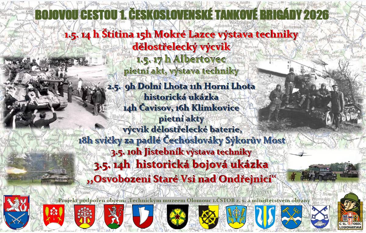 se uskuteční v pátek 1.5.2026 od 15:00 hod na parkovišti u nové hasičárny.