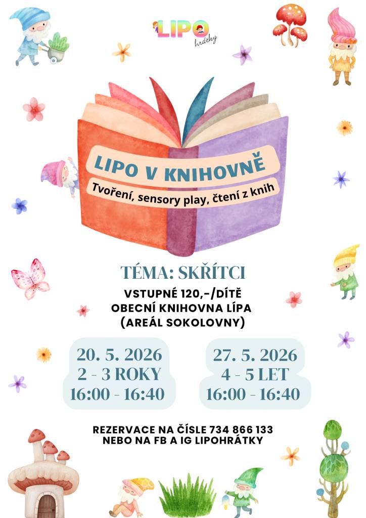 20.5. a 27.5.2026 knihovna Lípa čp.220