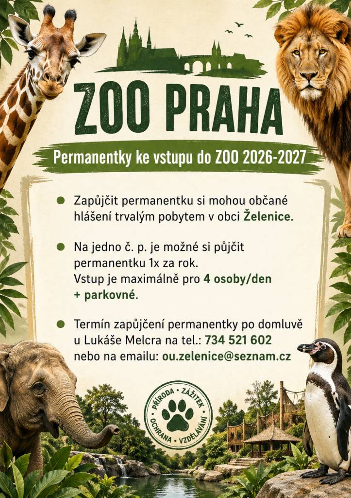 Obnovena možnosti bezplatného zapůjčení permanentky do ZOO Praha.