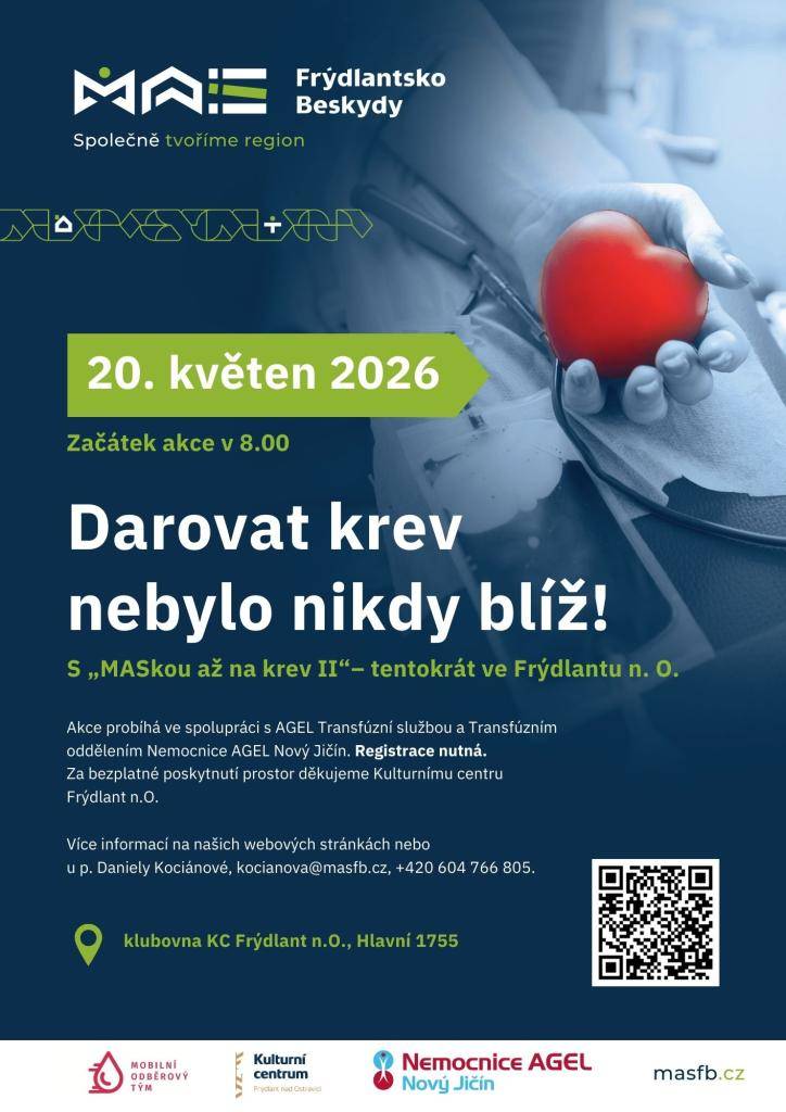 ve středu 20. května 2026 od 8.00 v klubovně KC Frýdlant nad Ostravicí