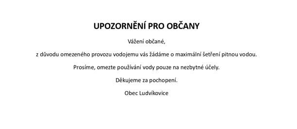Žádáme o šetření vodou.
