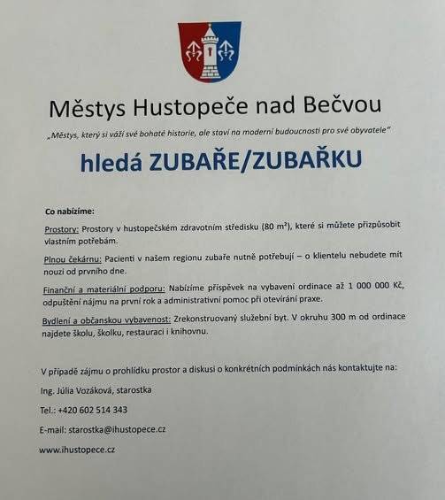 V případě zájmu o prohlídku prostor a bližší informace Vám sdělí starostka městyse Ing. Júlia Vozáková, 602 514 343, starostka@ihustopece.cz
