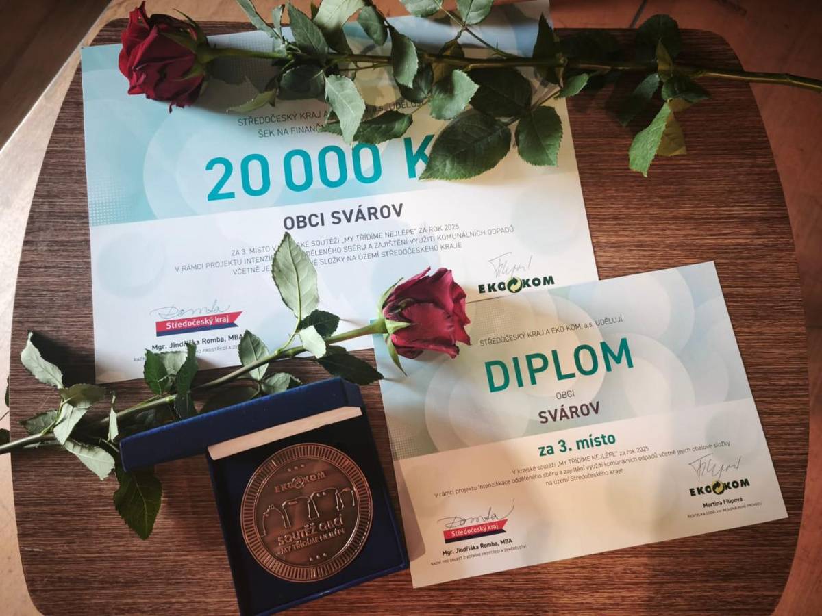 Odměna občanům naší obce za vzorné třídění odpadů.