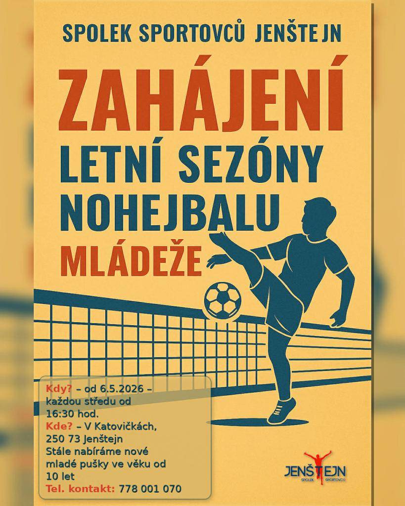 Zahájení letní sezóny nohejbalu plus nábor mládeže.