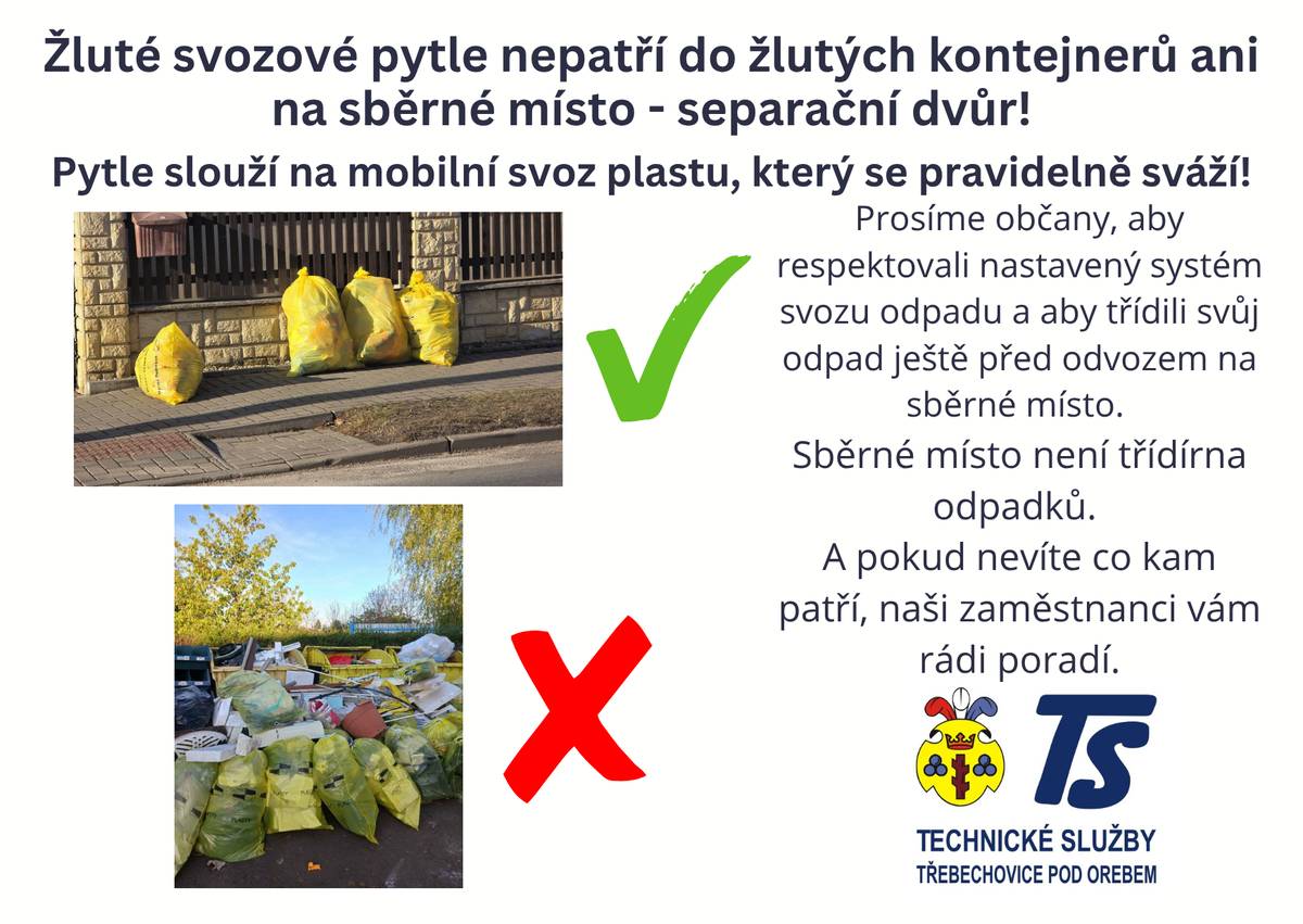 Žluté svozové pytle - informace