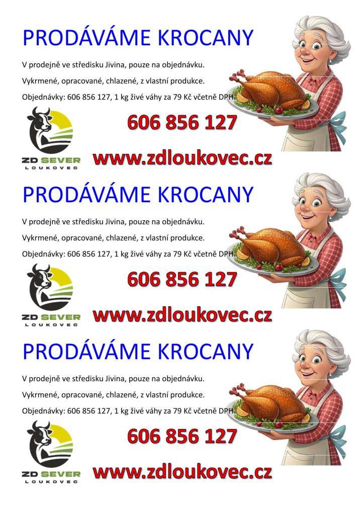 Nabídka masa zemědělského družstva Loukovec.