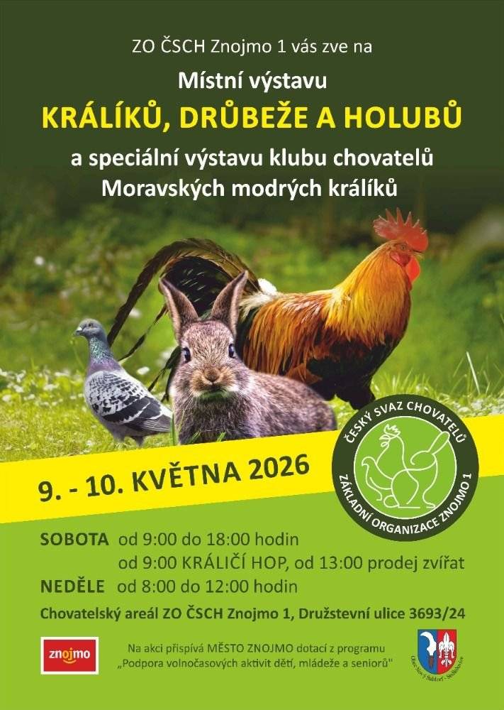 Srdečně zve ZO ČSCH Znojmo.