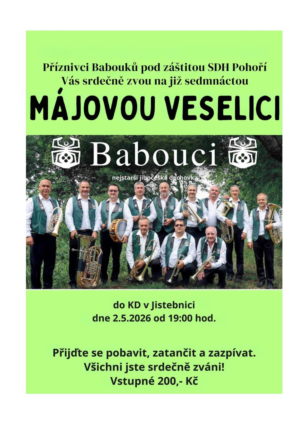 2. května 2026 od 19:00 hod. - KD Jistebnice