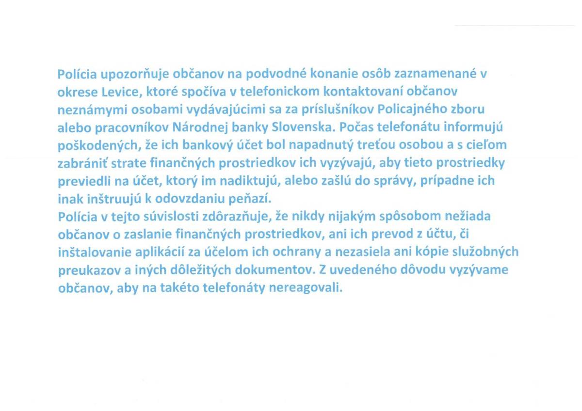 Upozornenie Polície