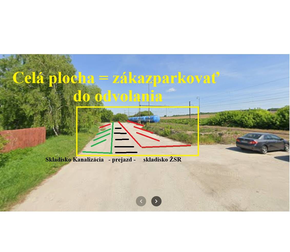 Obmedzenia parkovania - pozemok ŽSR