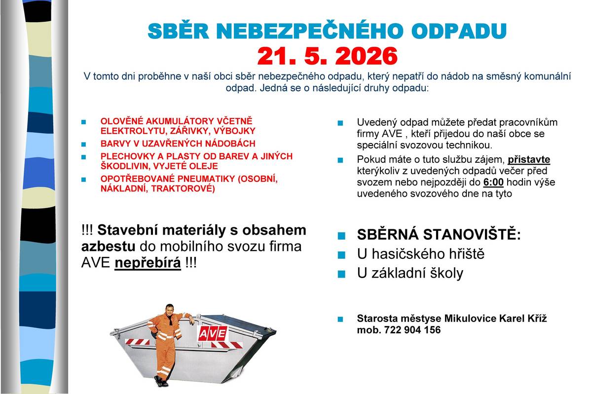 ‼️Upozornění: Stavební materiály, které obsahují azbest svozová firma AVE nepřebírá.‼️