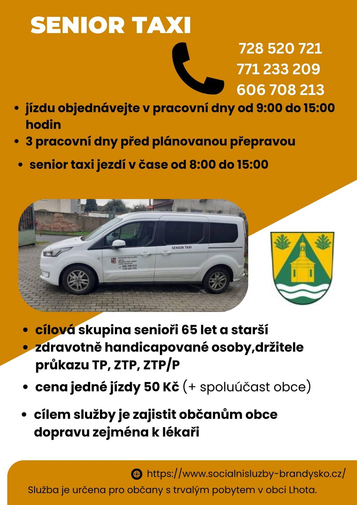 Poskytovatelem služby Senior taxi jsou Sociální služby města Brandýs nad Labem - Stará Boleslav.