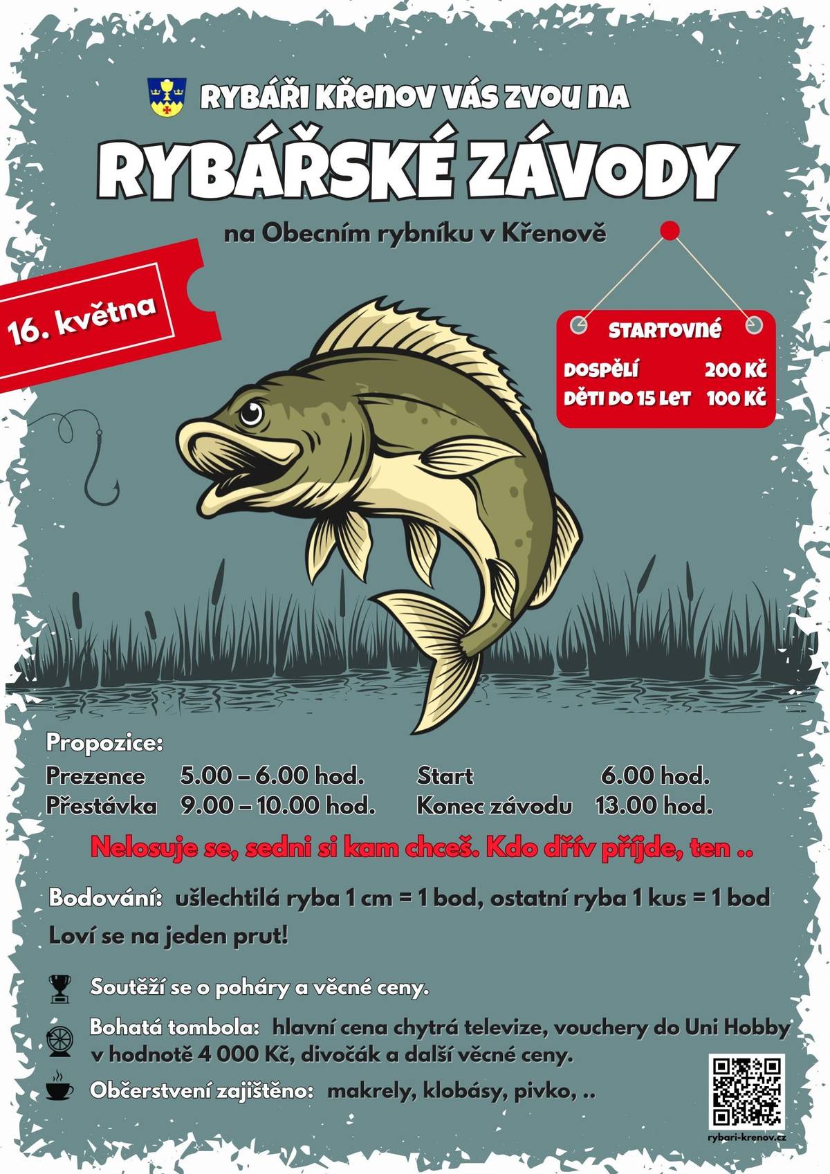 Tšíme se ➡️16. května na Obecním rybníku v Křenově