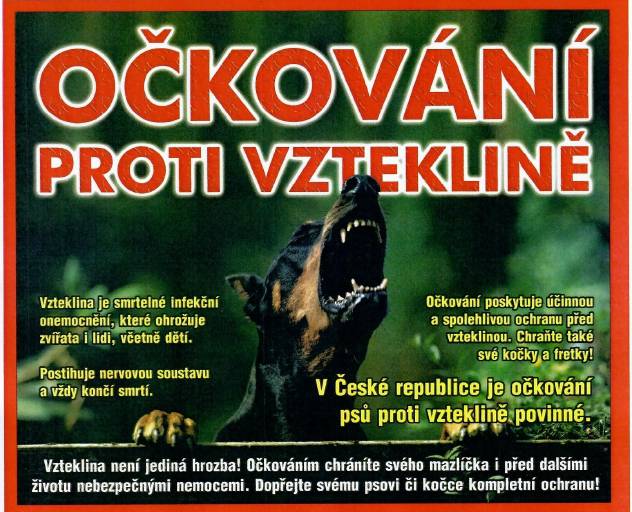 V sobotu 9. května 2026 proběhne v Jindřichově očkování proti vzteklině: