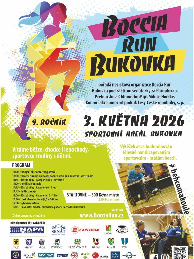 Již tuto neděli se opět poběží 9. ročník Boccia Run. Více informací na plakátu.