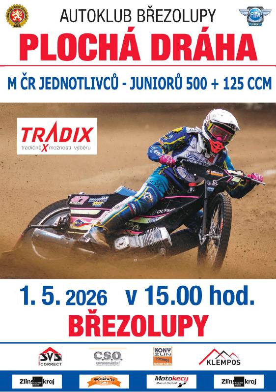 Autoklub Březolupy pořádá 1.5.2026 závod Plochá dráha
