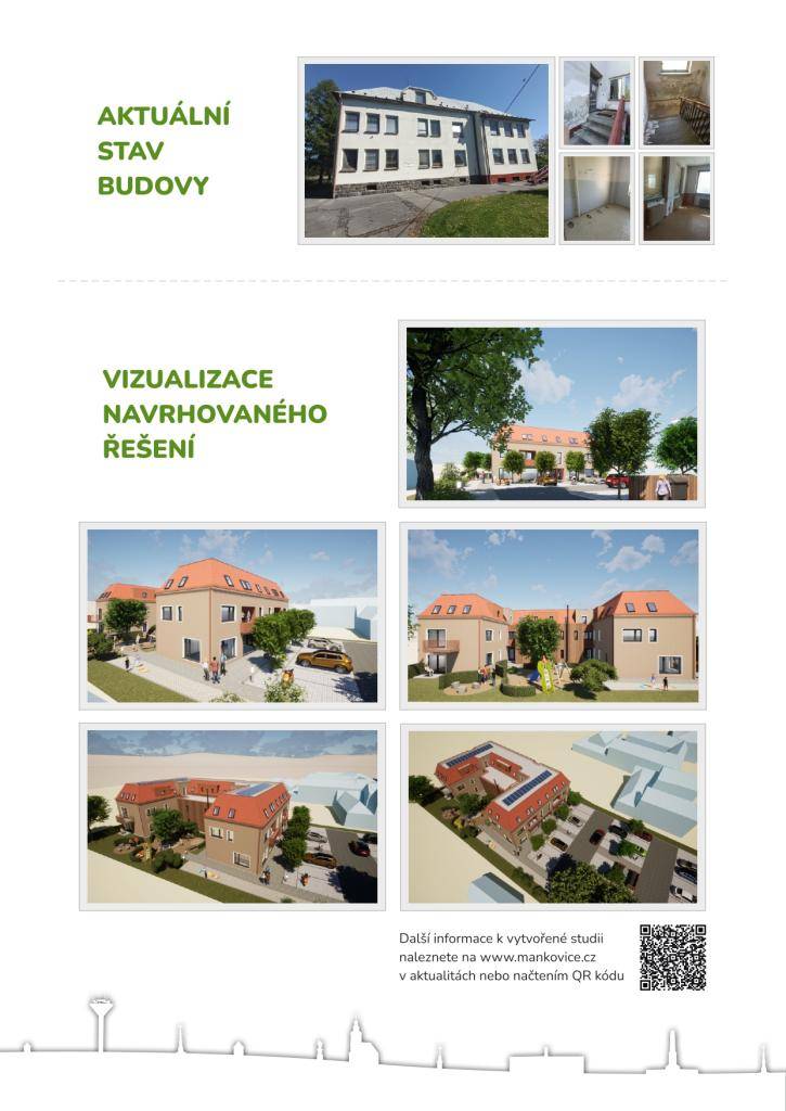 Obec nechala zpracovat architektonickou studii na výstavbu bytového domu se 16 byty v místě bývalé  budovy mateřské školy.