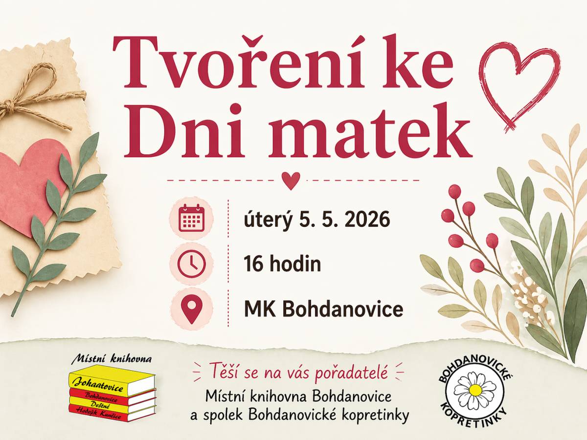 Tvoření ke Dni matek v Bohdanovicích - 5. 5. 2026