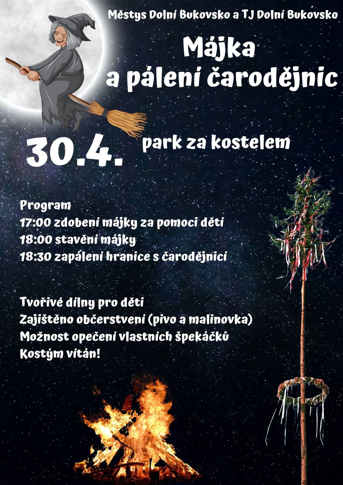 Začátek akce ve čtvrtek 30. 4. od 17 hodin.