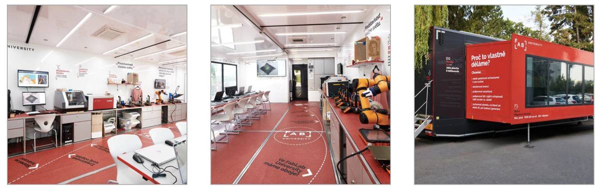 Připomínáme, že dnes od 15 do 17 hodin máte možnost navštívit kamion FabLab University u Komunitního centra. Prohlédnete si 3D tiskárny, laserovou řezačku, robotické rameno a další technologie, vše si můžete vyzkoušet. Lektoři mají připravený program, ale můžete přijít kdykoliv v průběhu. Vstup zdarma, bez přihlášení. Těšíme se na vás.