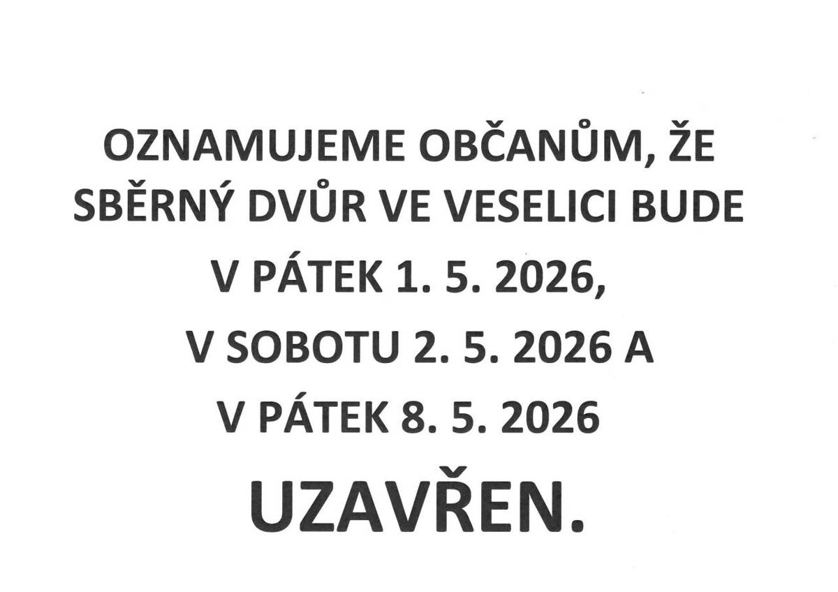 1. 5. 2026, 2. 5. 2026 a 8. 5. 2026