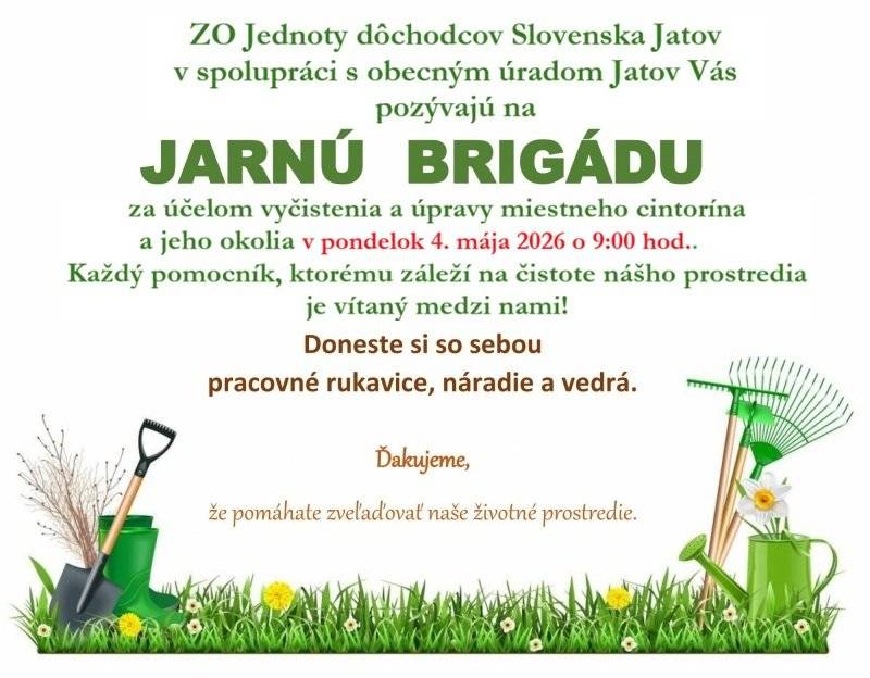 4.5.2026 o 9:00 hod. v cintoríne v Jatove.