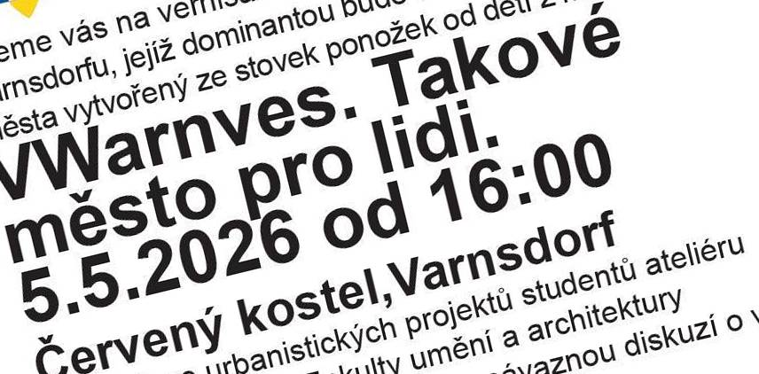 V úterý 5. května od 16 hodin se v prostorách Červeného kostela uskuteční veřejná prezentace urbanistických projektů studentů ateliéru Kolařík–Vaníčková z Fakulty umění a architektury Technické univerzity v Liberci. Akce nabídne pohled na možné scénáře budoucího rozvoje města Varnsdorf.