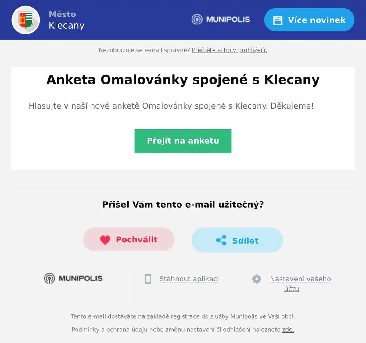 Hlasujte v naší nové anketě Omalovánky spojené s Klecany. Děkujeme!