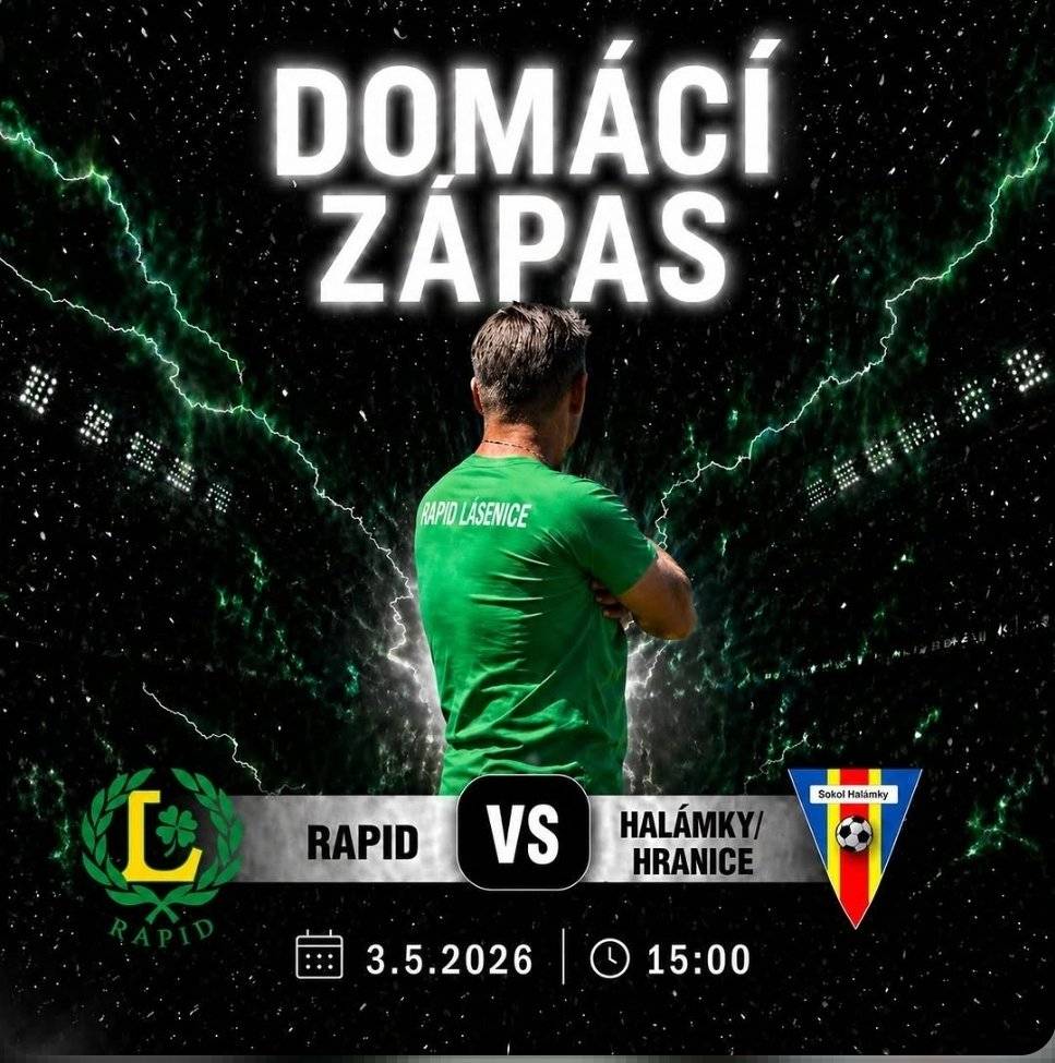 TJ Rapid Lásenice zve na další domácí zápas.
