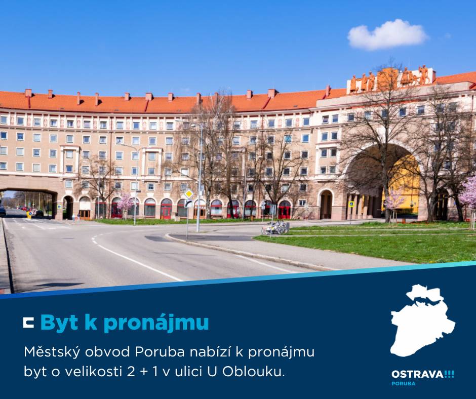 ➡️ Městský obvod Poruba nabízí k pronájmu byt o velikosti 2 + 1 v ulici U Oblouku č. 501/7. Prohlídka bytu se uskuteční ve čtvrtek 7. května 2026 v 16 hodin. Více informací 👉 https://1url.cz/tepka