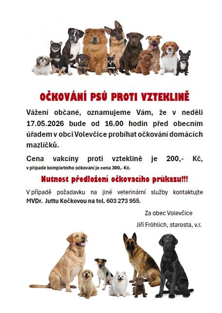 V neděli 17.05.2026 od 16.00 hodin před obecním úřadem.