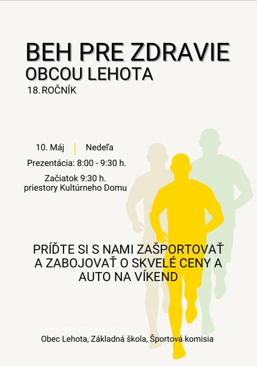 Beh pre zdravie obcou Lehota - 18. ročník