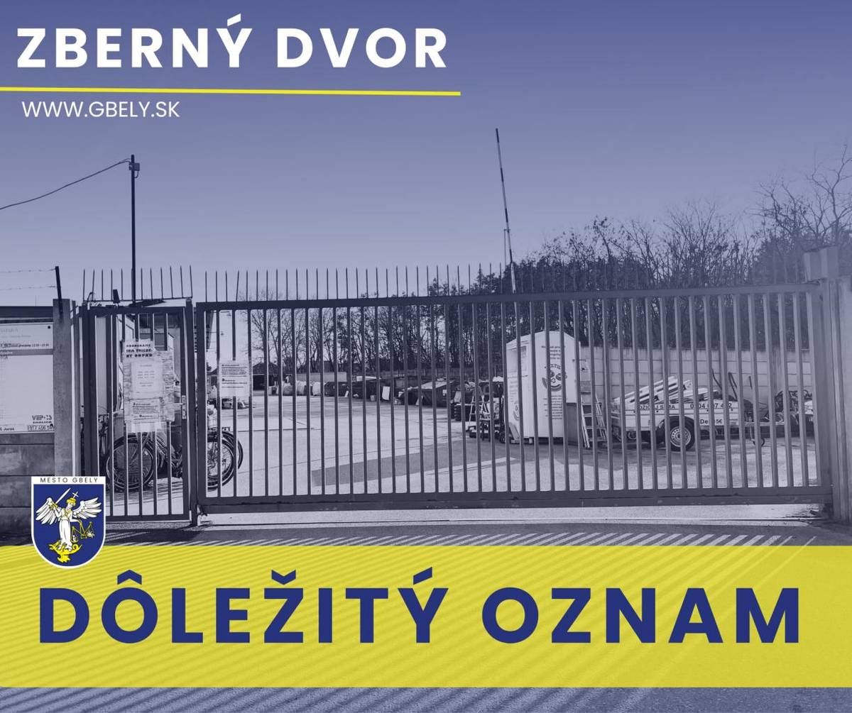 Mesto Gbely upozorňuje občanov na zmenu v systéme nakladania s odpadmi na zbernom dvore.    S účinnosťou od 1. mája 2026 je potrebné styrodurové dosky a ich odrezky odovzdávať ako samostatne vytriedenú zložku odpadu.