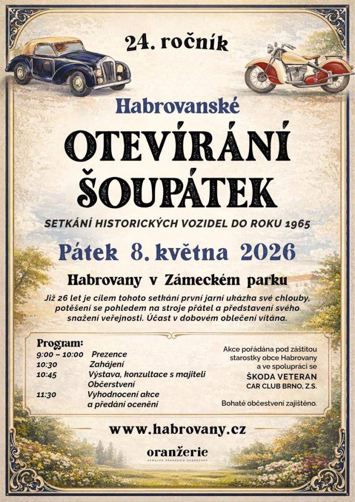 Setkání historických vozide do roku 1965.