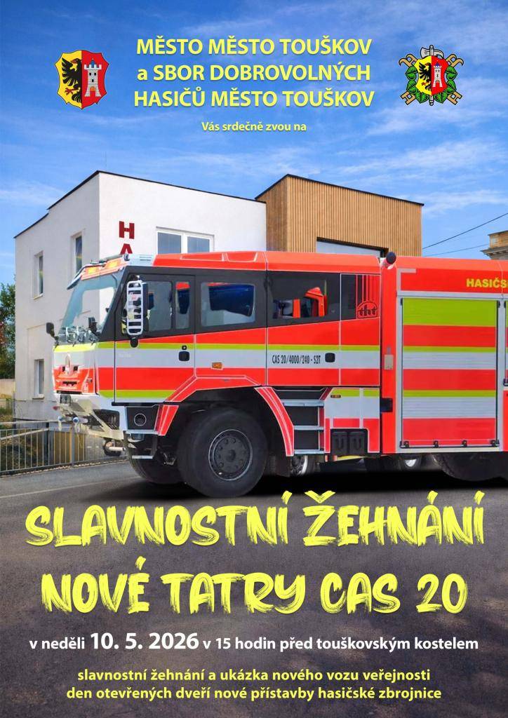 žehnání a ukázka nového vozu, prohlídka přístavby hasičárny