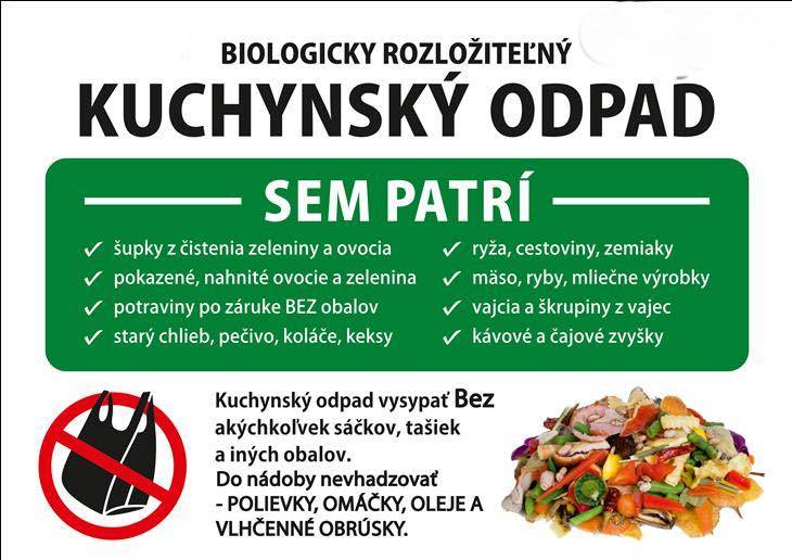 Opätovne žiadame obyvateľov bytových domov o rešpektovanie pravidiel pri zbere kuchynského odpadu