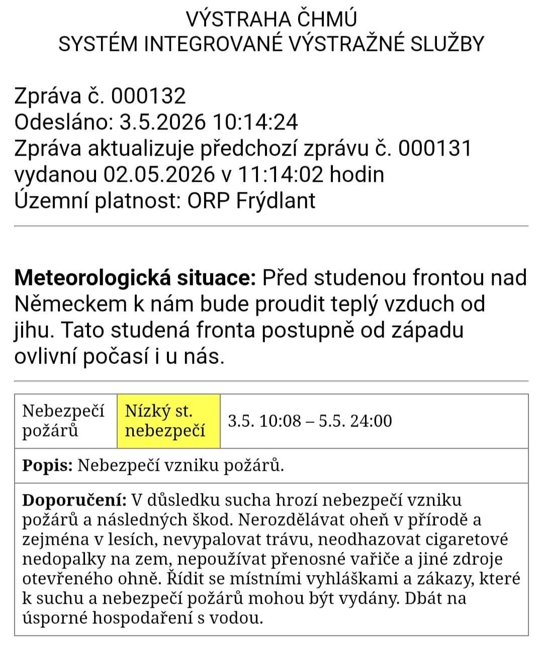 NEBEZPEČÍ VZNIKU POŽÁRŮ 🔥🔥🔥