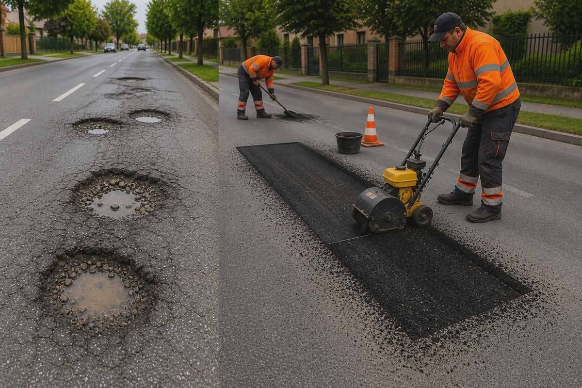Ve dnech 4. a 5. května budou probíhat drobné opravy na městské pozemní komunikaci na ulici Luční od č. p. 724 po č. ev. 73.  Dojde k frézování a asfaltovaní výtluků. Toto povede k omezení provozu a 5. 5. k dočasné uzavéře v čase cca 8 - 15 hodin.  Děkujeme za pochopení. Obrázek vytvořen pomocí IA.