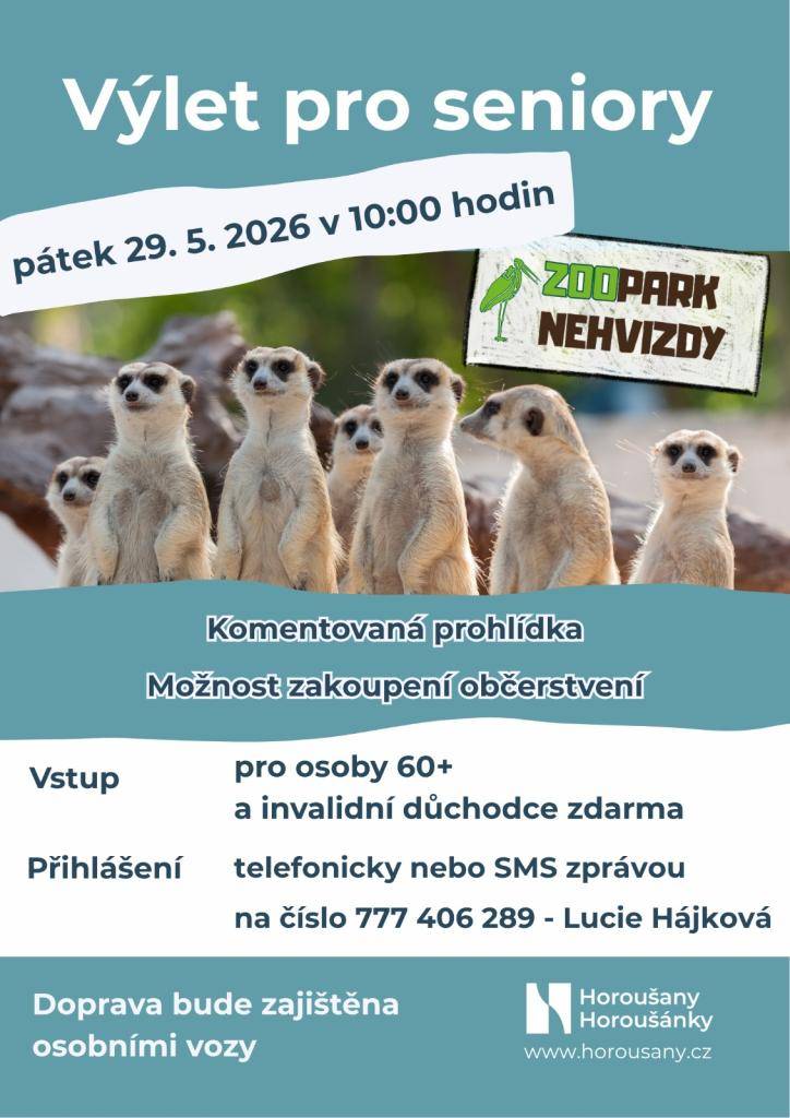 Výlet pro seniory 29. května v 10 hodi