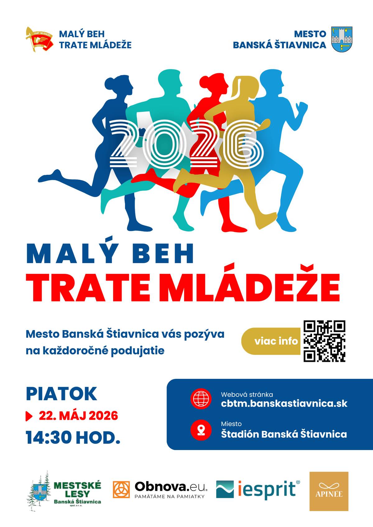 Športová udalosť pre mladých športovcov sa blíži :)     Tešíme sa na všetkých na banskoštiavnickom štadióne 22. 5. 2026.     Registrácia pretekárov priamo na štadióne od 13:00 hod.