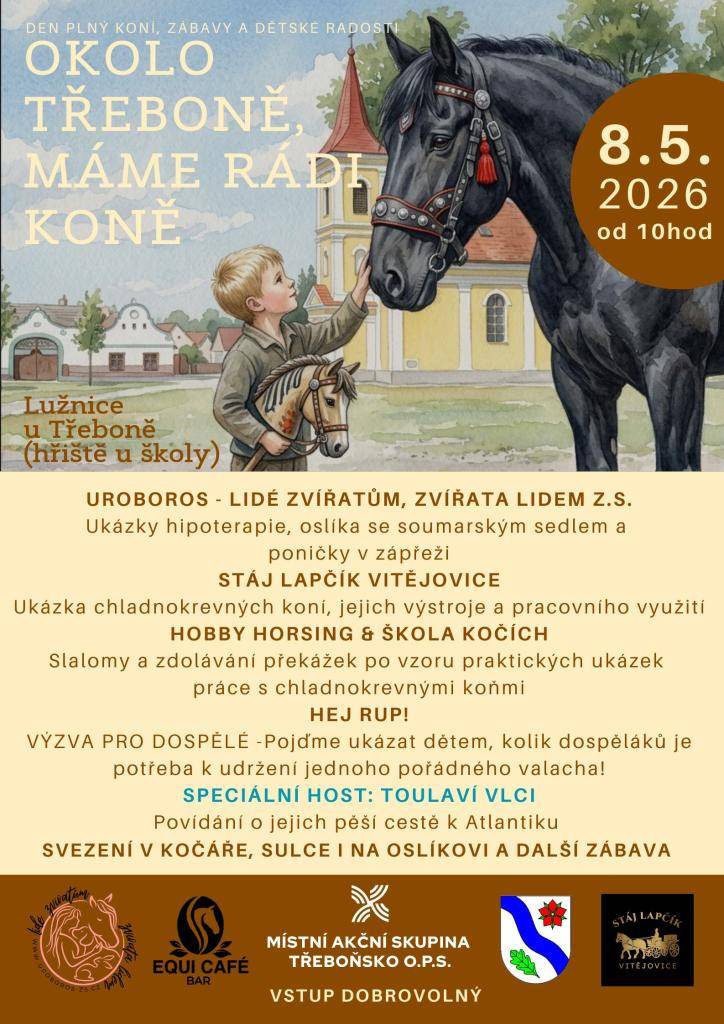V pátek 8. 5. 2026 do 10.00 do 17.00 na hřišti v Lužnici.