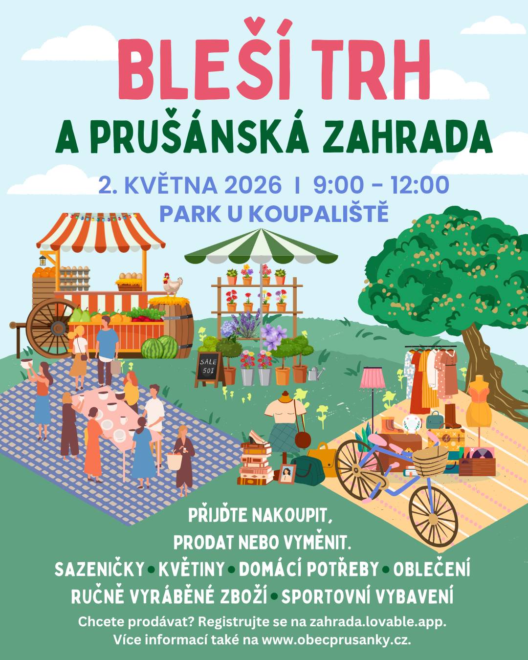 Dnes můžete navštívit rovnou dvě krásné akce!  Právě teď v parku probíhá akce Bleší trh a Prušánská zahrada. Přjďte nakoupit květiny, sazeničky nebo věci na blešáku až do 12:00. Potom můžete pokračovat do Nechor na Jarní přehlídku vín Nechorských vinařů ve Vinných sklepech U Jeňoura, kde si můžete dát oběd a pokoštovat vína Nechorských vinařů. Přejeme krásný květnový víkend.