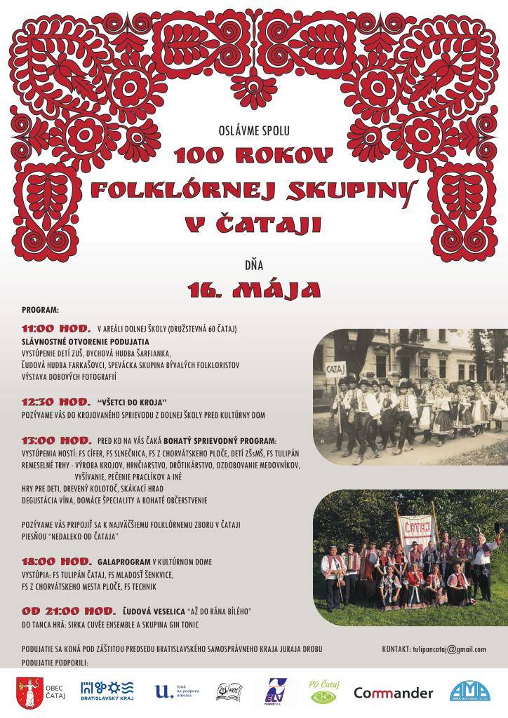 Podujatie sa uskutoční 16. mája 2026 v Čataji so slávnostným otvorením a bohatým programom, ktorý zahŕňa vystúpenia folklórnych súborov, remeselné trhy a degustačné stánky.
