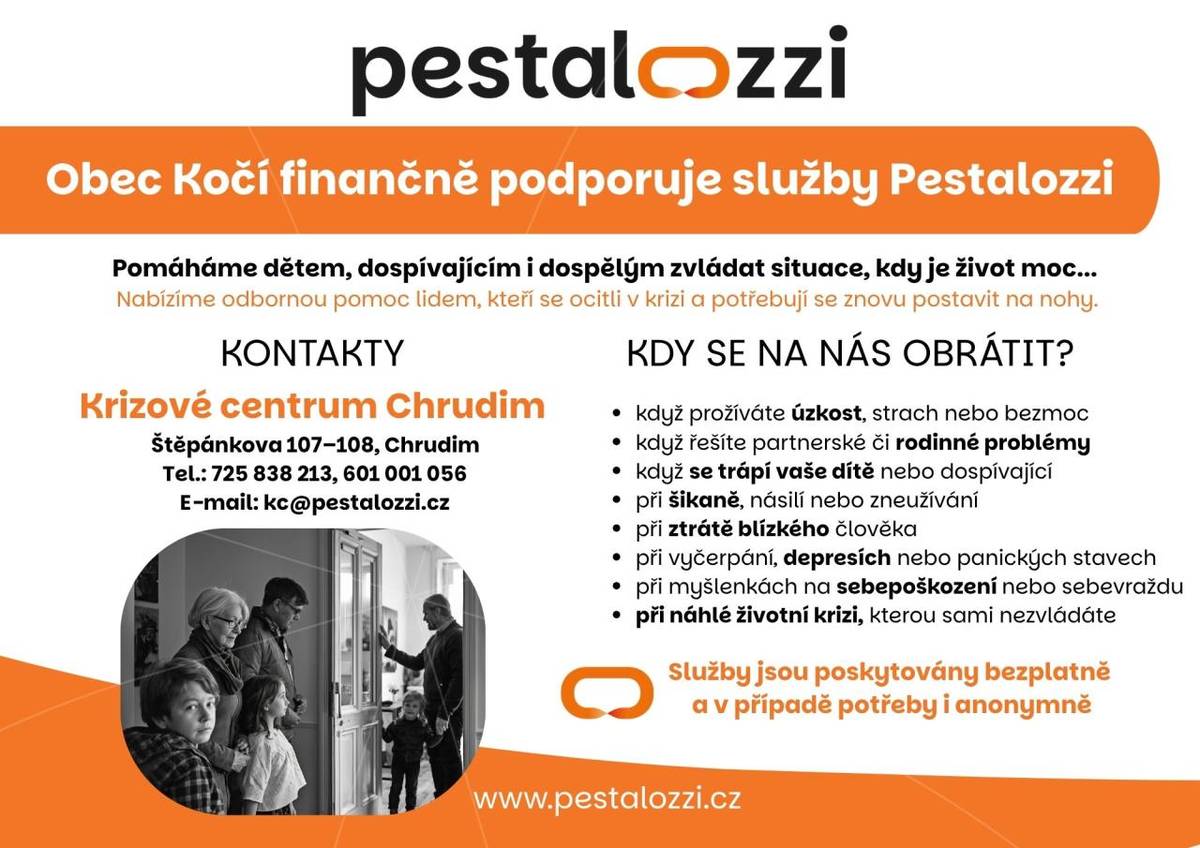 Organizace Pestalozzi informuje o službách