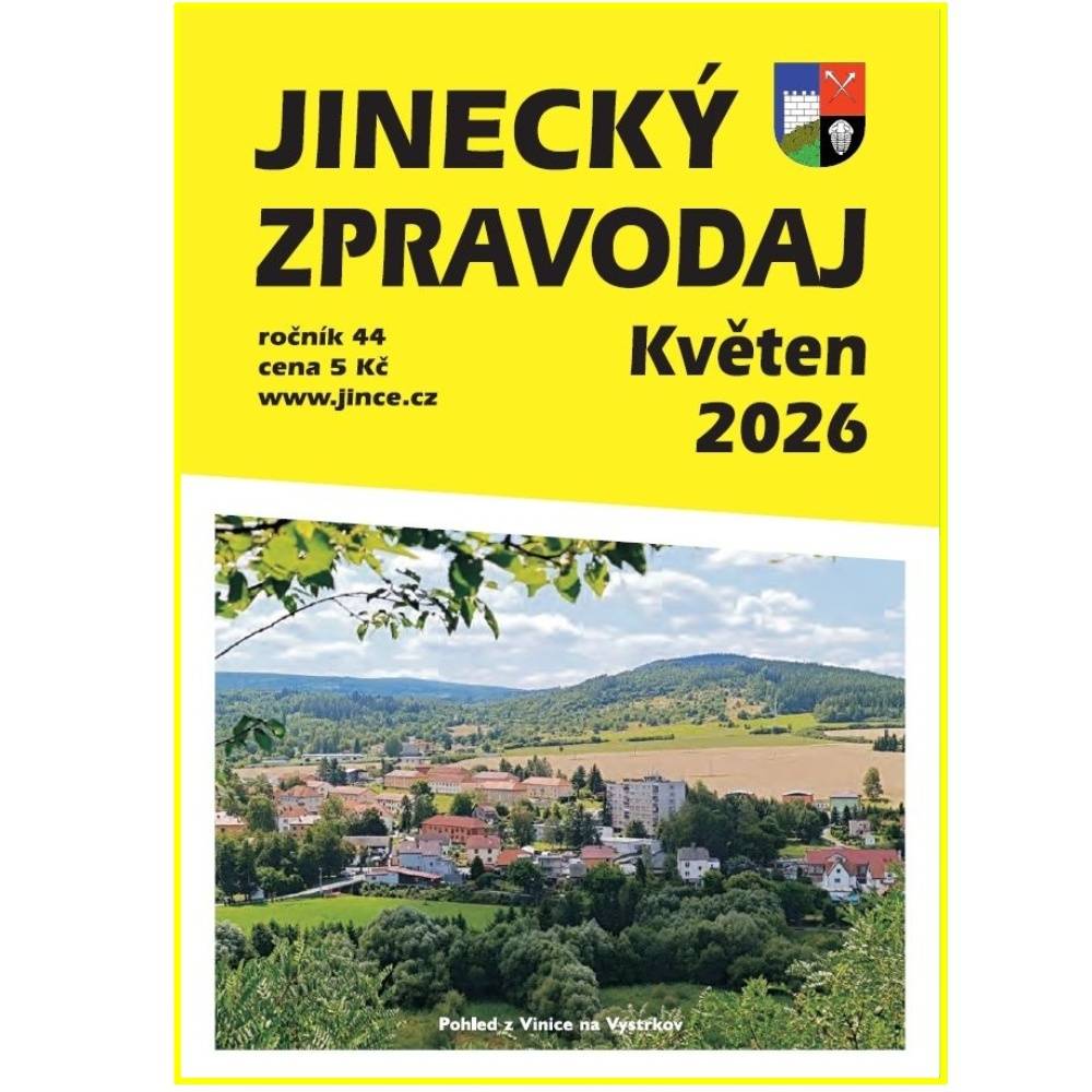 Z obsahu: Krátce z obce, stav probíhajících investičních akcí, zpráva o činnosti Rady městyse Jince, usnesení zastupitelstva, výsledky odpadového hospodářství za r. 2025, pozvánky atd.